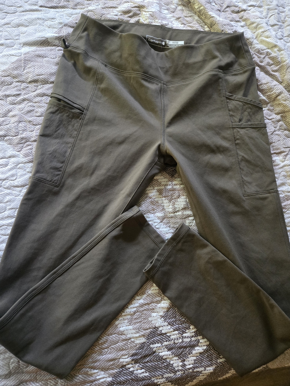 Carhartt Women's Olive Jogger Track Pants with Zip Pocket - Picture 2 of 3